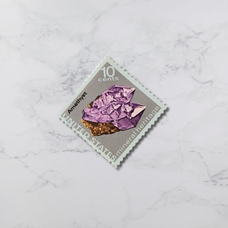 This is a purple stamps by The Silver Stamps called amethyst | vintage stamp, 10 cents, 1974 | 5 each in standard