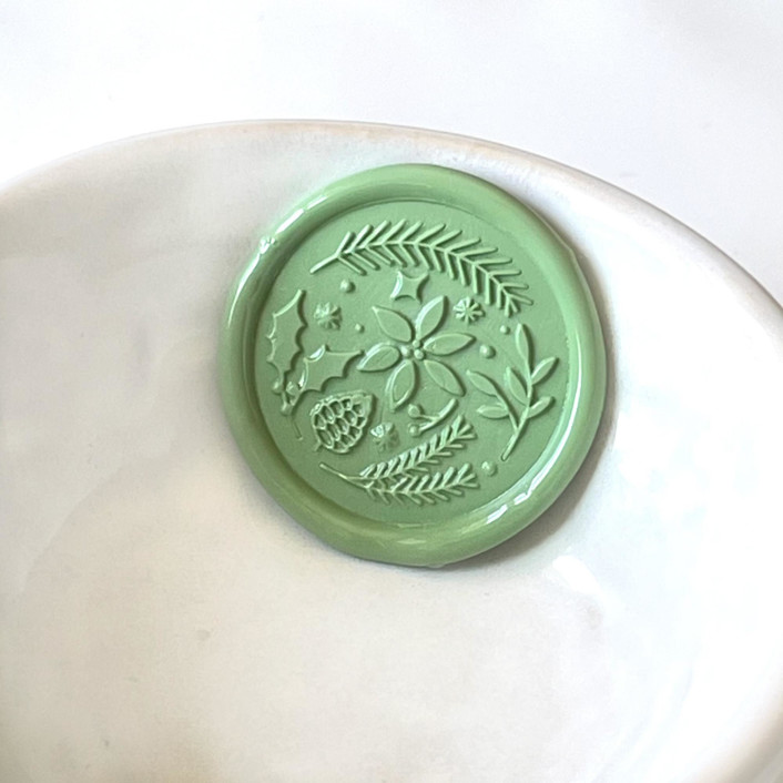 Christmas Florals Wax Seal, Pack of 10, Customizable Color