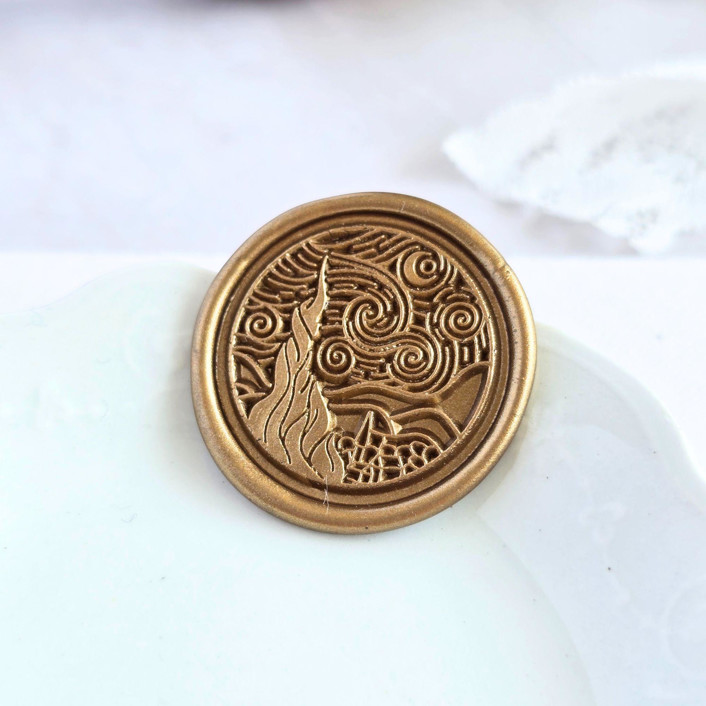 Starry Night- Customizable Color- Set of 25 Hand-crafted Wax Seals
