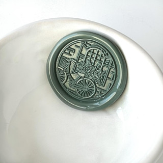 This is a multicolorassorted-colors wax seals by Abby Choi called garden bicycle wax seal, pack of 10, customizable color in standard