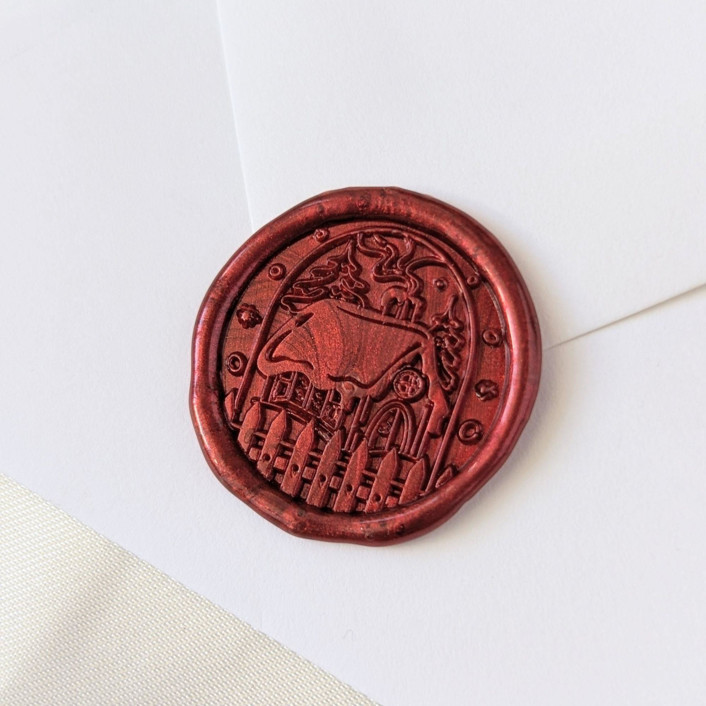 North Pole Cabin- Customizable Color- Set of 25 Hand-crafted Wax Seals