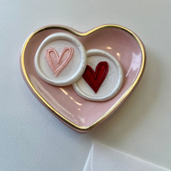 Custom Valentine Heart Wax Seals (set of 10)