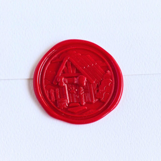 This is a multicolor wax seals by Inkspiringletters called dog house- customizable color- set of 25 hand-crafted wax seals in standard