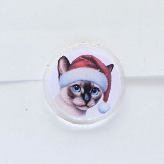 This is a clear wax seals by Inkspiringletters called watercolor santa cats- customizable by breed- set of 25 hand-crafted clear wax seals in standard