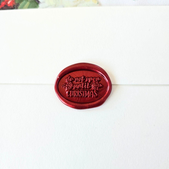 Don't Open Until Christmas- Customizable Color- Set of 25 Hand-crafted Wax Seals