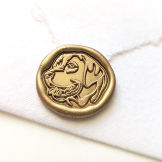 This is a multicolor wax seals by Inkspiringletters called golden retriever- customizable color- set of 25 hand-crafted wax seals in standard