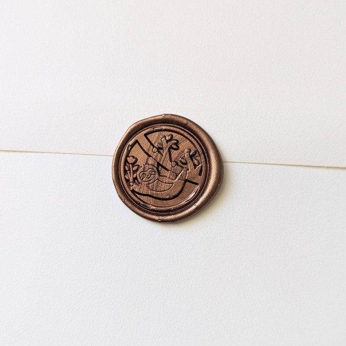 Sloth- Bronze- Customizable Color- Set of 25 Hand-crafted Wax Seals