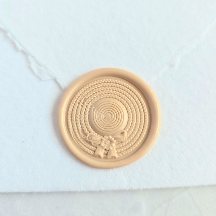 Straw Hat- Customizable Color- Set of 25 Hand-crafted Wax Seals