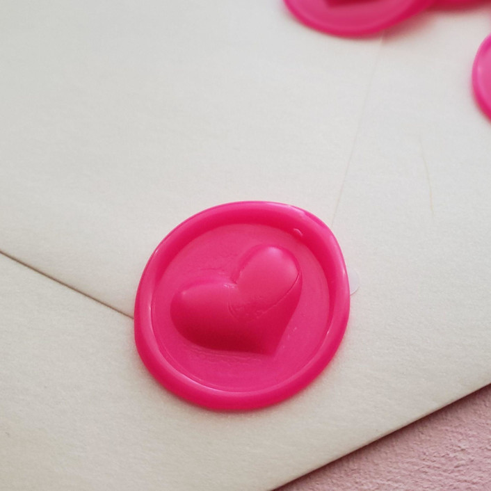 Heart Wax Seal Stickers (pack of 10) - Customizable color