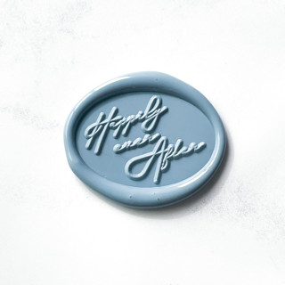 This is a blue wax seals by Abby Choi called happily ever after wax seals in dusty blue pack of 10 in standard
