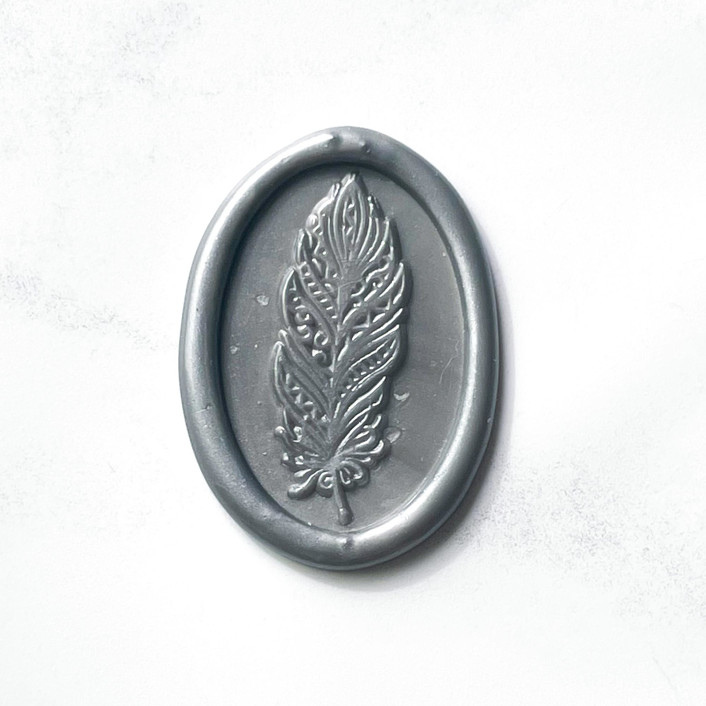 Feather Wax Seal in Silver Pack of 10