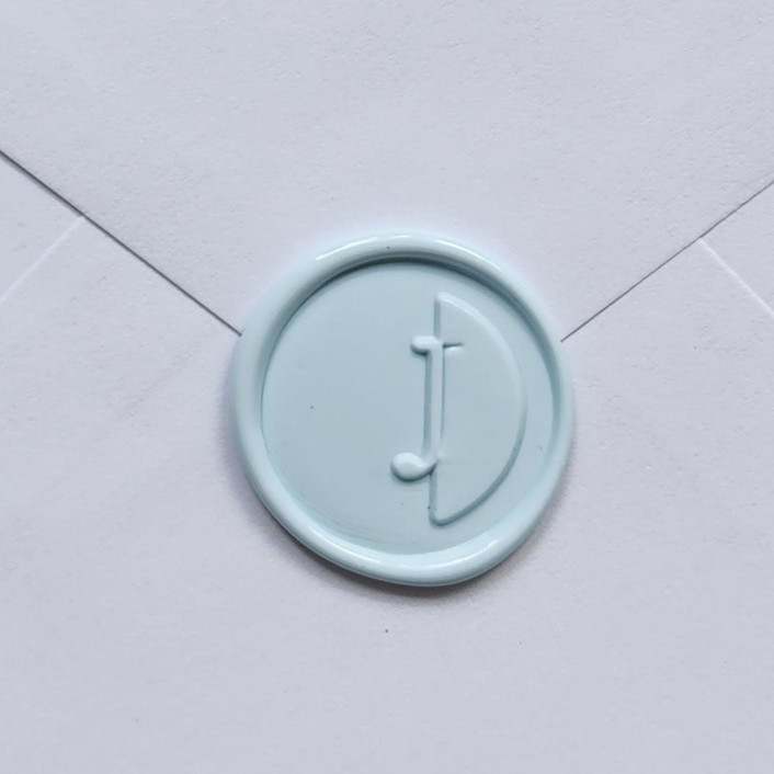 Customizable Color "J" Monogrammed Self-adhesive Wax Seals, Set of 5
