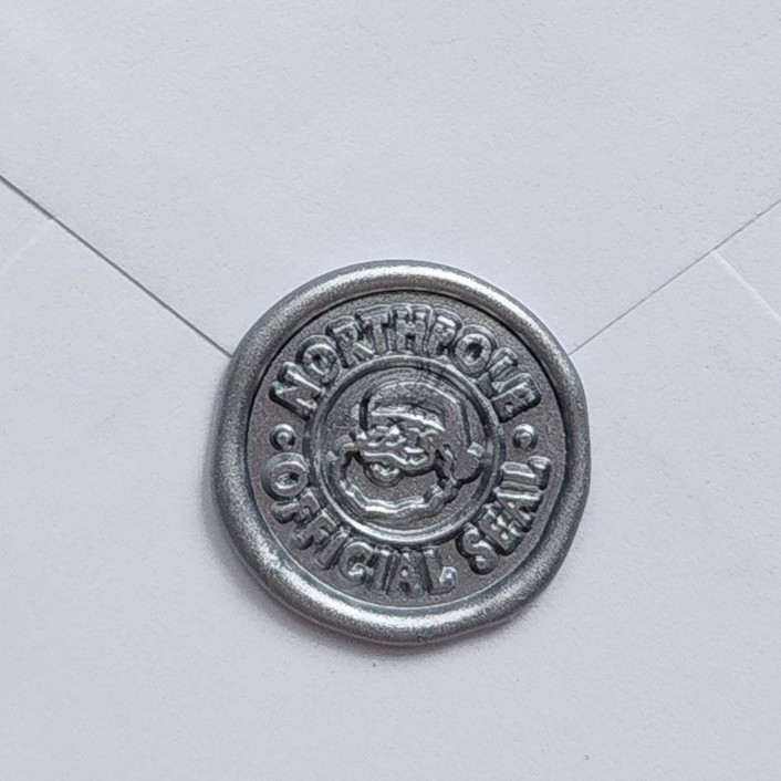 Customizable Color Santa North Pole Official Seal Wax Seals, Self-Adhesive Seals, Set of 5