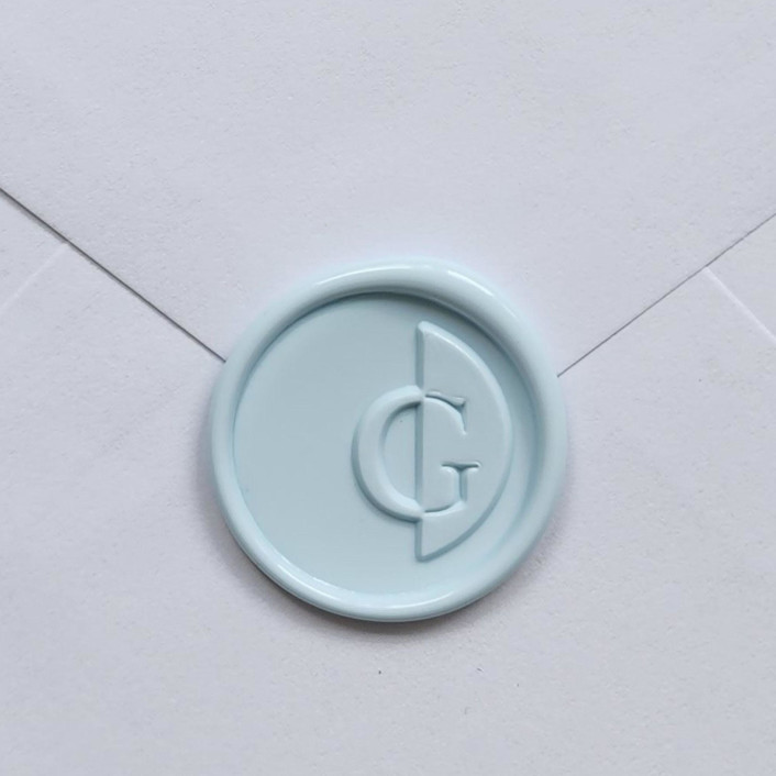 Customizable Color "G" Monogrammed Self-adhesive Wax Seals, Set of 5