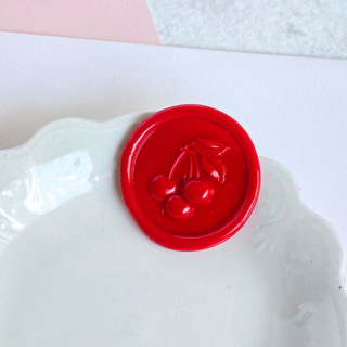 This is a multicolor wax seals by Inkspiringletters called cherries- customizable color- set of 25 hand-crafted wax seals in standard