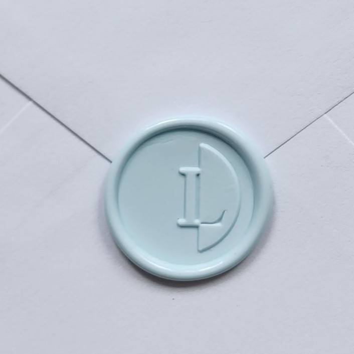 Customizable Color "L" Monogrammed Self-adhesive Wax Seals, Set of 5