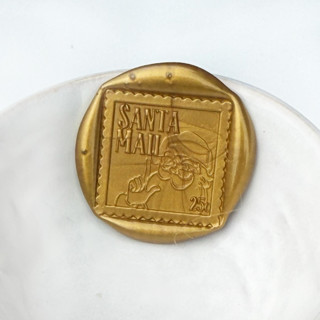 This is a multicolorassorted-colors wax seals by Abby Choi called santa mail postage wax seal, pack of 10, customizable color in standard
