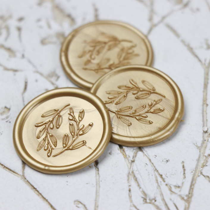 Custom Olive Branch Wax Seals | Set of 50