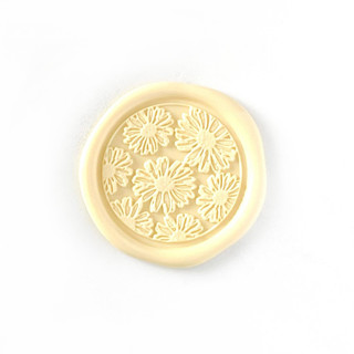 This is a yellow wax seals by Abby Choi called daisies wax seal in lemonade pack of 10 in standard