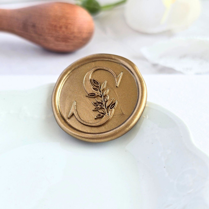 MIN-DN2-MXW - Leaf Monogram- Customizable Color- Set of 25 Hand-crafted Wax Seals