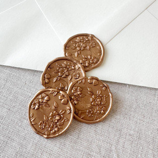This is a multicolorassorted-colors wax seals by Maria Ferrer G. called customizable color floral pattern 3d wax seal stickers | set of 10 in standard