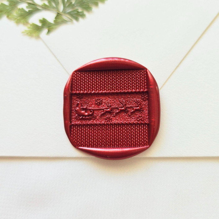 Santa's Sleigh- Customizable Color- Set of 25 Hand-crafted Wax Seals