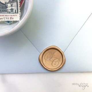 This is a multicolorassorted-colors wax seals by Abby Choi called large script initial wax seals, pack of 50, customizable in standard