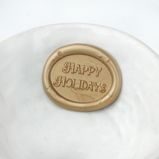 This is a multicolorassorted-colors wax seals by Abby Choi called happy holidays wax seal, pack of 10, customizable color in standard