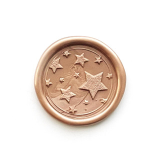 This is a gold wax seals by Abby Choi called stars wax seal in rose gold, pack of 10 in standard