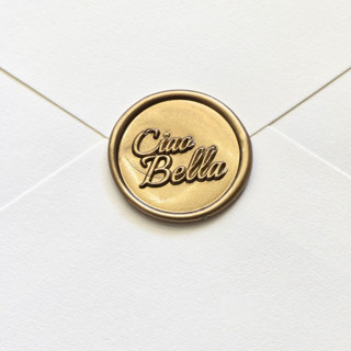 This is a multicolor wax seals by Inkspiringletters called ciao bella- hand-crafted wax seals - customizable color- set of 25 in standard
