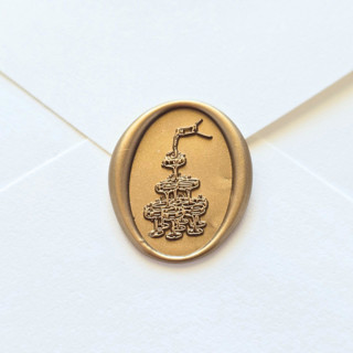 This is a multicolor wax seals by Inkspiringletters called champagne tower- customizable color- hand-crafted wax seals- set of 25 in standard