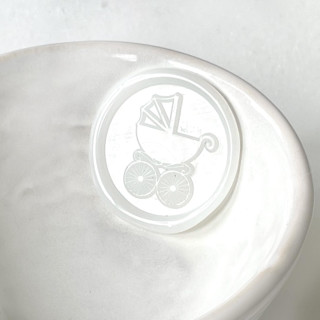 This is a multicolorassorted-colors wax seals by Abby Choi called baby pram seals  pack of 10, customizable in standard