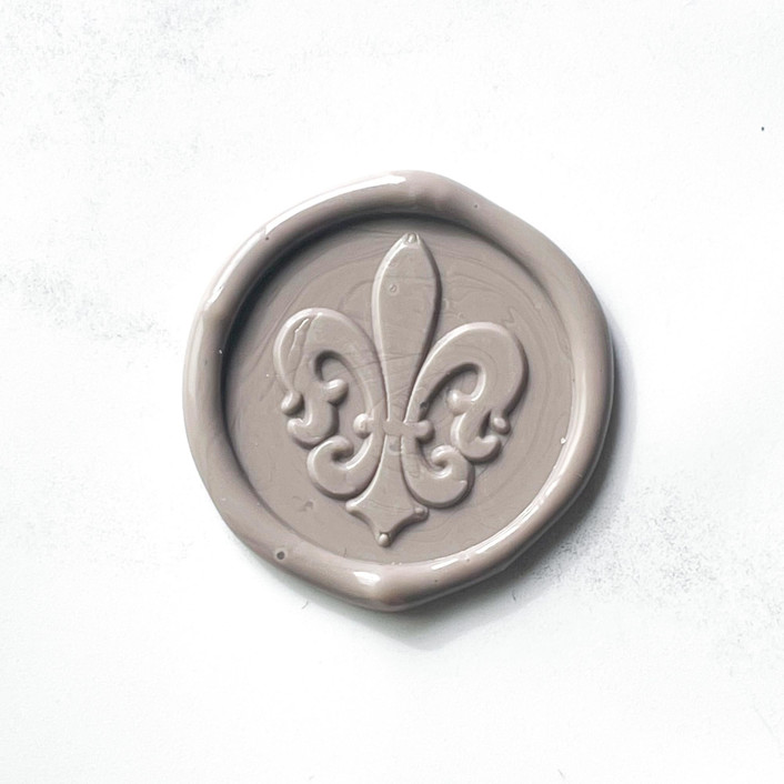 Fleur de Lis Wax Seal in Clay, Pack of 10