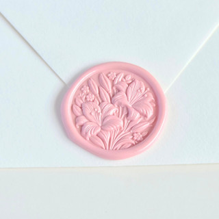 This is a multicolor wax seals by Inkspiringletters called stargazer lily bouquet- - customizable color- hand-crafted wax seals- set of 25 in standard