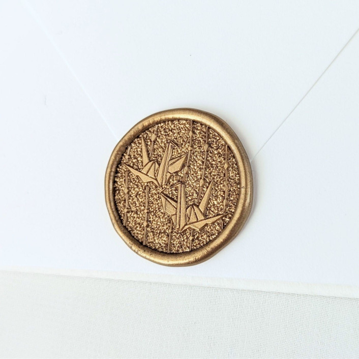 Paper Cranes- Customizable Color- Set of 25 Hand-crafted Wax Seals