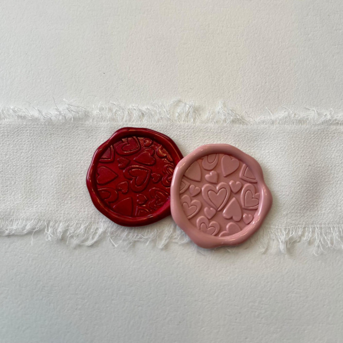 3D Hearts Valentine Wax Seals (Set of 10)