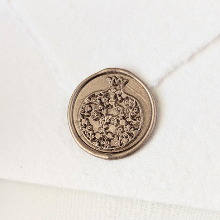 Pomegranate- Customizable Color- Set of 25 Hand-crafted Wax Seals