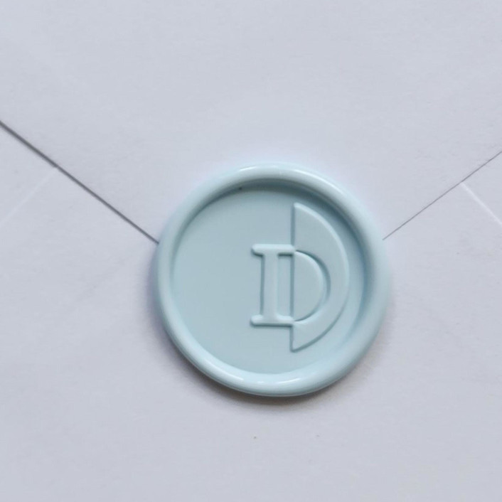 Customizable Color "D" Monogrammed Self-adhesive Wax Seals, Set of 5