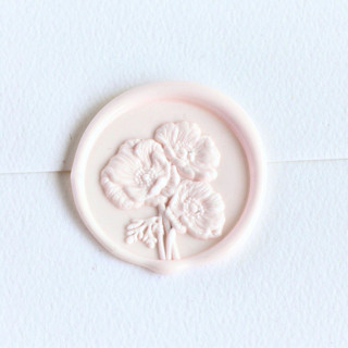 This is a multicolor wax seals by Inkspiringletters called flanders poppies- customizable color- set of 25  hand- crafted wax seals in standard