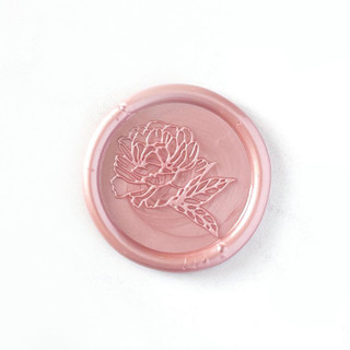 This is a pink wax seals by Abby Choi called peony wax seal in blush pack of 10 in standard