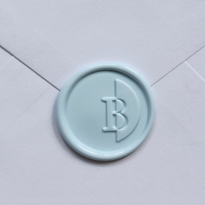 Customizable Color "B" Monogrammed Self-adhesive Wax Seals, Set of 5