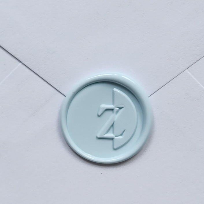 Customizable Color "Z" Monogrammed Self-adhesive Wax Seals, Set of 5