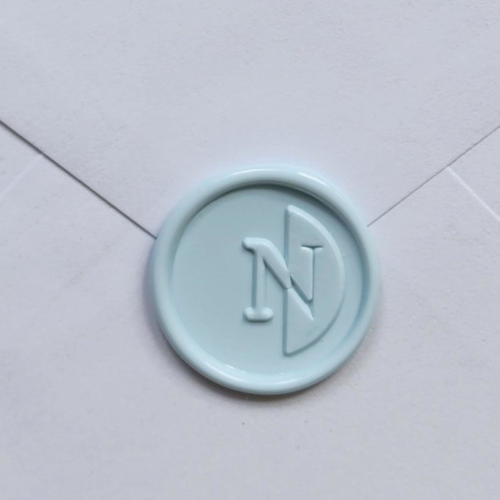 Customizable Color "N" Monogrammed Self-adhesive Wax Seals, Set of 5