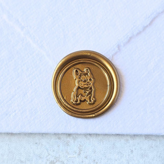 This is a multicolor wax seals by Inkspiringletters called frenchie- customizable color- set of 25 hand-crafted wax seals in standard