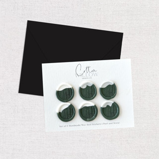 This is a green wax seals by Eva Friesen called self-adhesive wax seal | evergreen ombre design set of 6 in standard