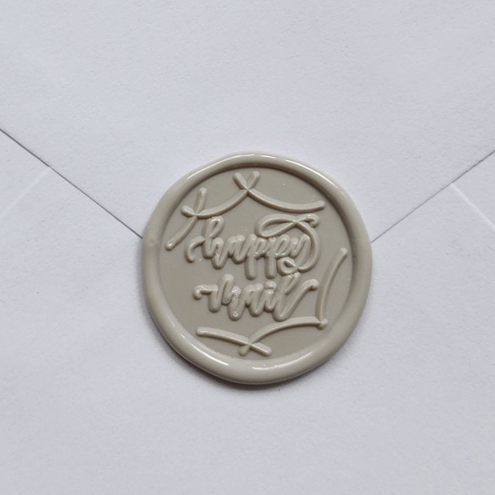 Customizable Color Happy Mail Self-adhesive Wax Seals, Set of 5
