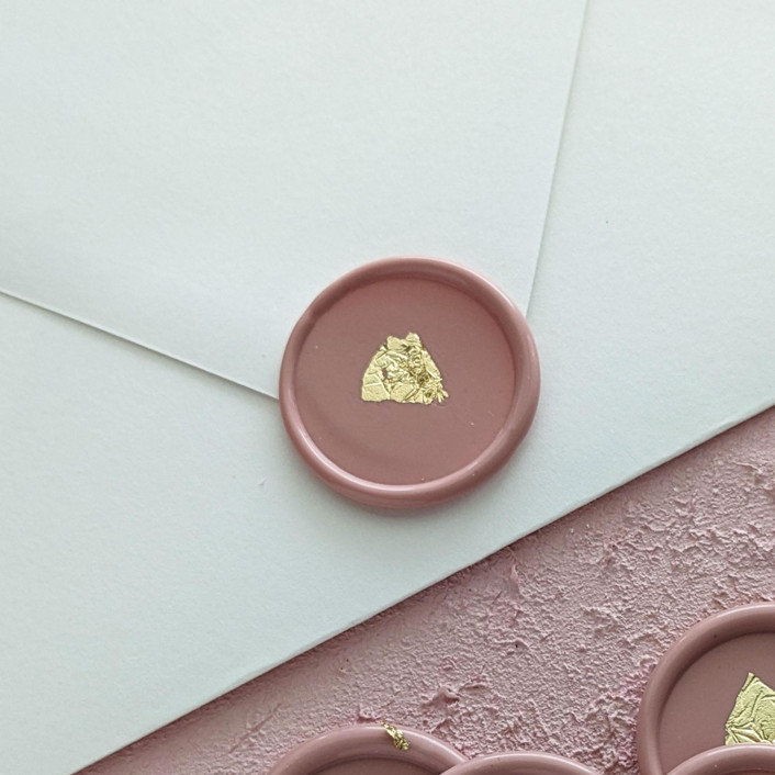 Gold Foil Wedding Wax Seals  - Customizable Color (Set of 10)