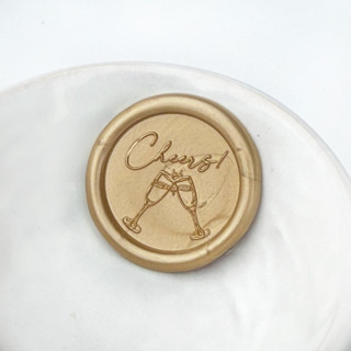 This is a multicolorassorted-colors wax seals by Abby Choi called cheers wax seals, pack of 10, customizable color in standard