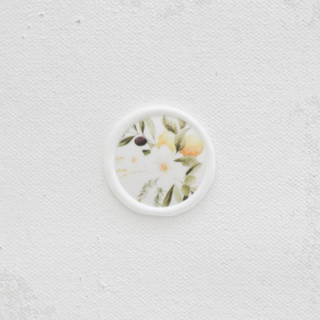 This is a multicolor wax seals by Clove and Cedar Design called mediterranean lemon wax seals | set of 25 in standard