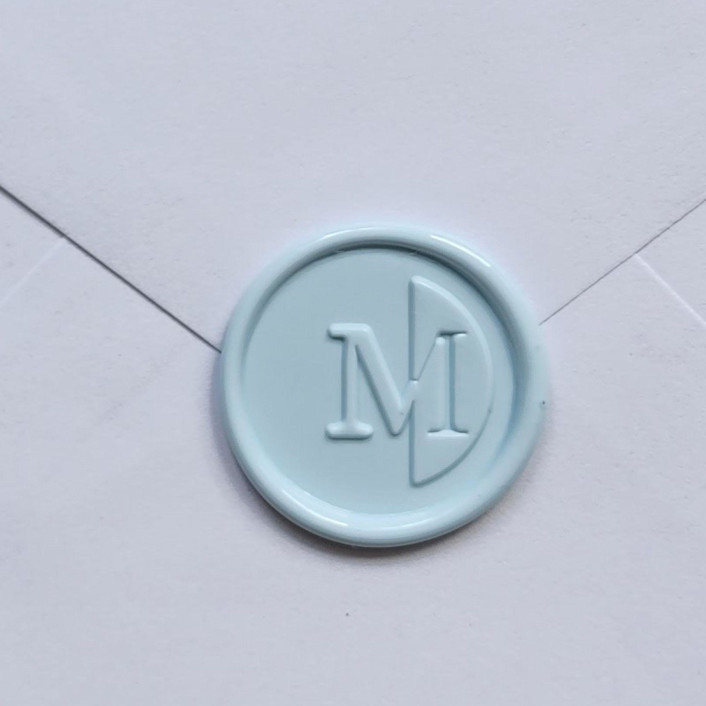 Customizable Color "M" Monogrammed Self-adhesive Wax Seals, Set of 5